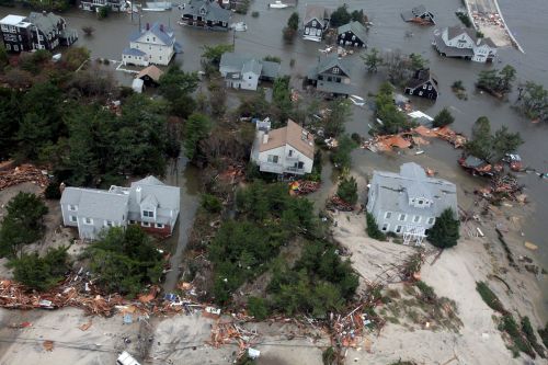 Overflight of Hurricane Sandy damage Image of damaged coastal homes in the wake of Hurricane Sandy.